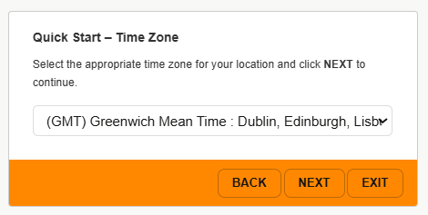 Quick Start Time Zone